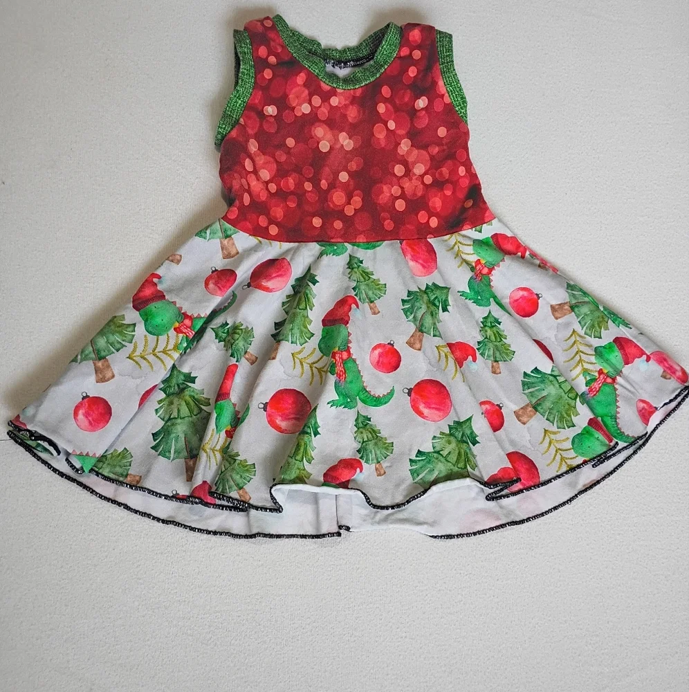 Festive Red and Green Holiday Dress